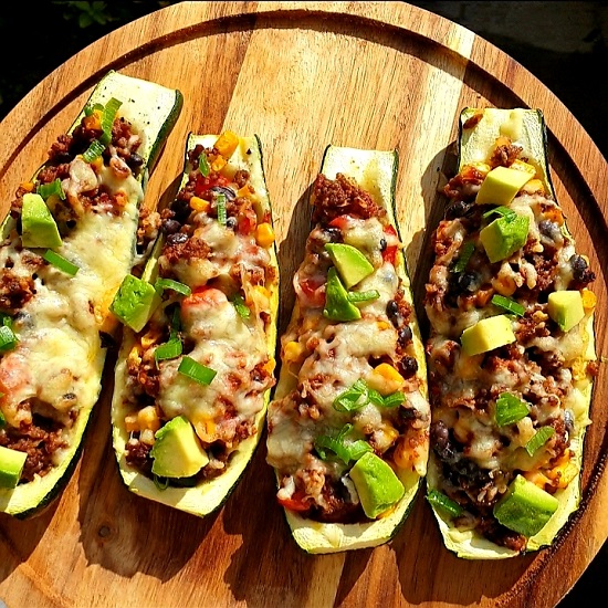 Easy Low Carb Burrito Zucchini Boats